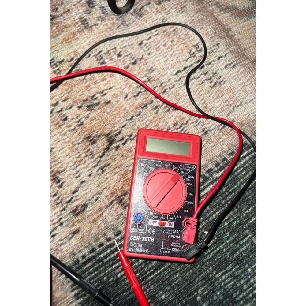 Centech Red Digital Multimeter 7-Function AC DC Voltage Tester Meter